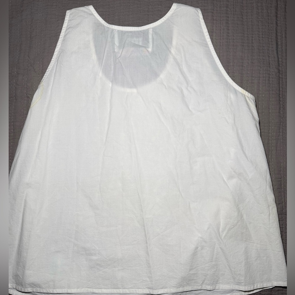 Mii Embroidered Beaded Floral Tank Top Cotton Handmade S - Picture 8 of 12